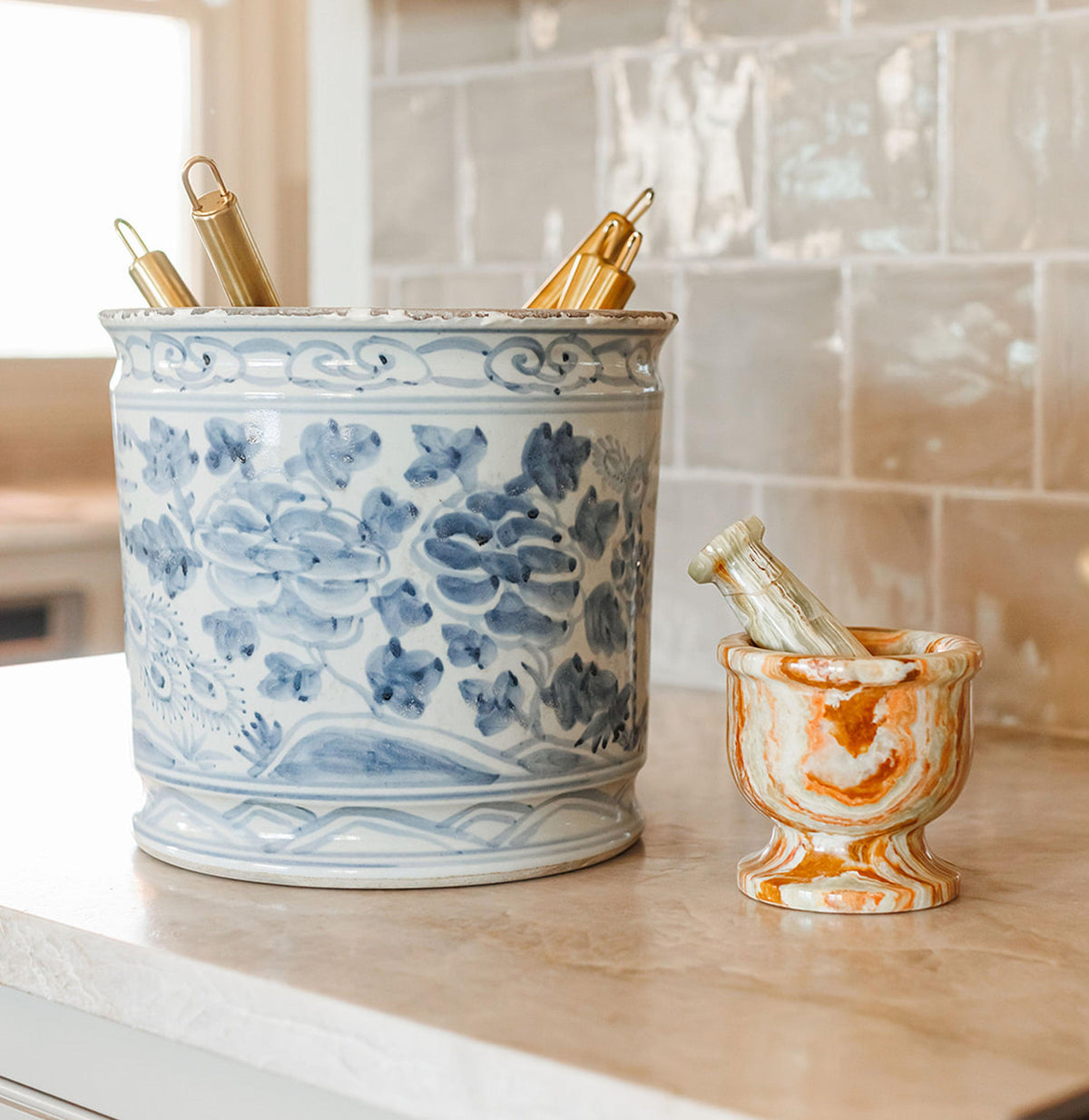 Blue and White Orchid Pot