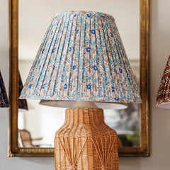 18" Blue Floral Pleated Lampshade