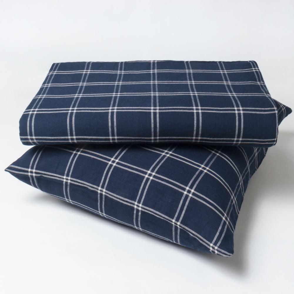 Eli Windowpane Navy Bedding Collection