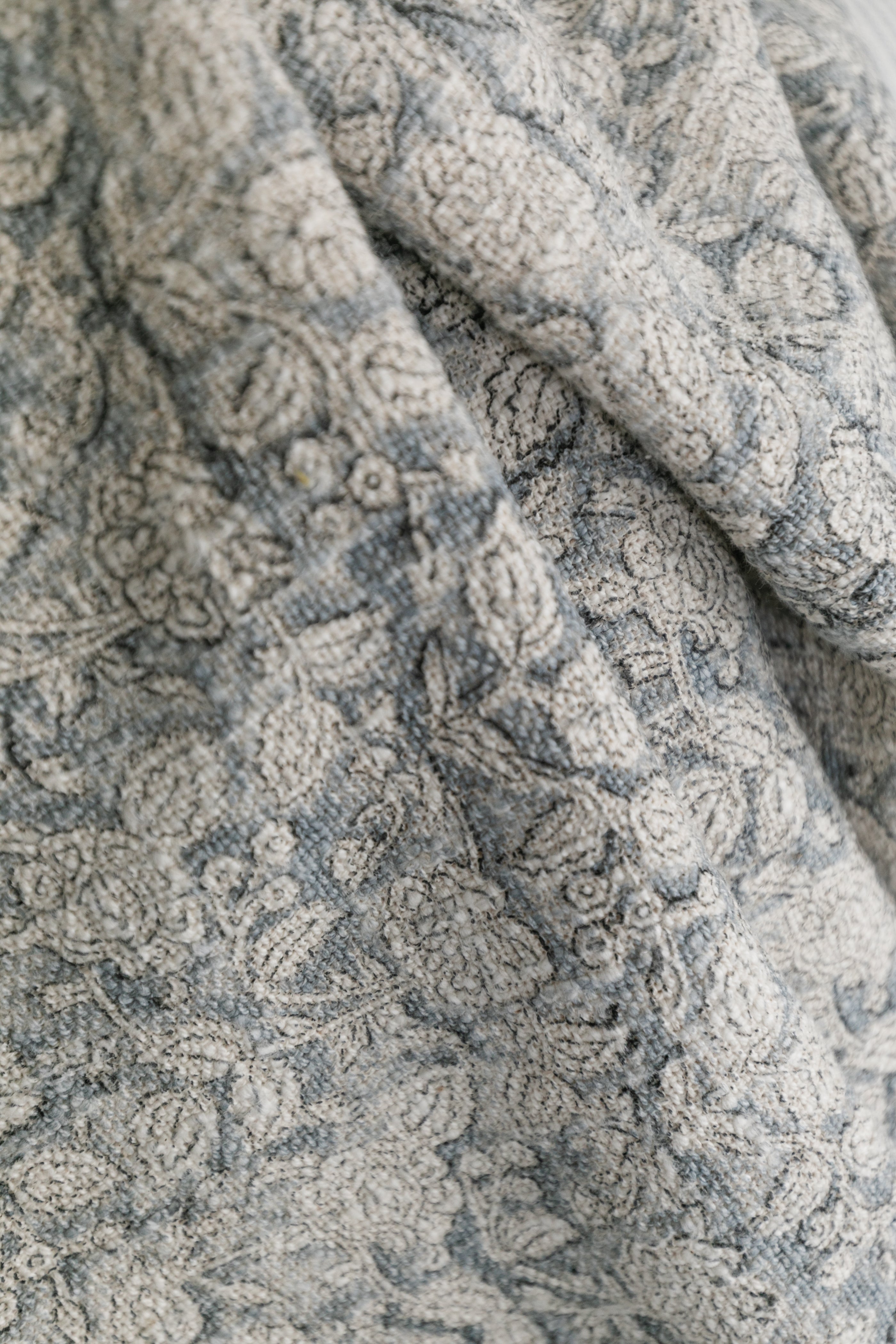 Handloom Blue Printed Throw