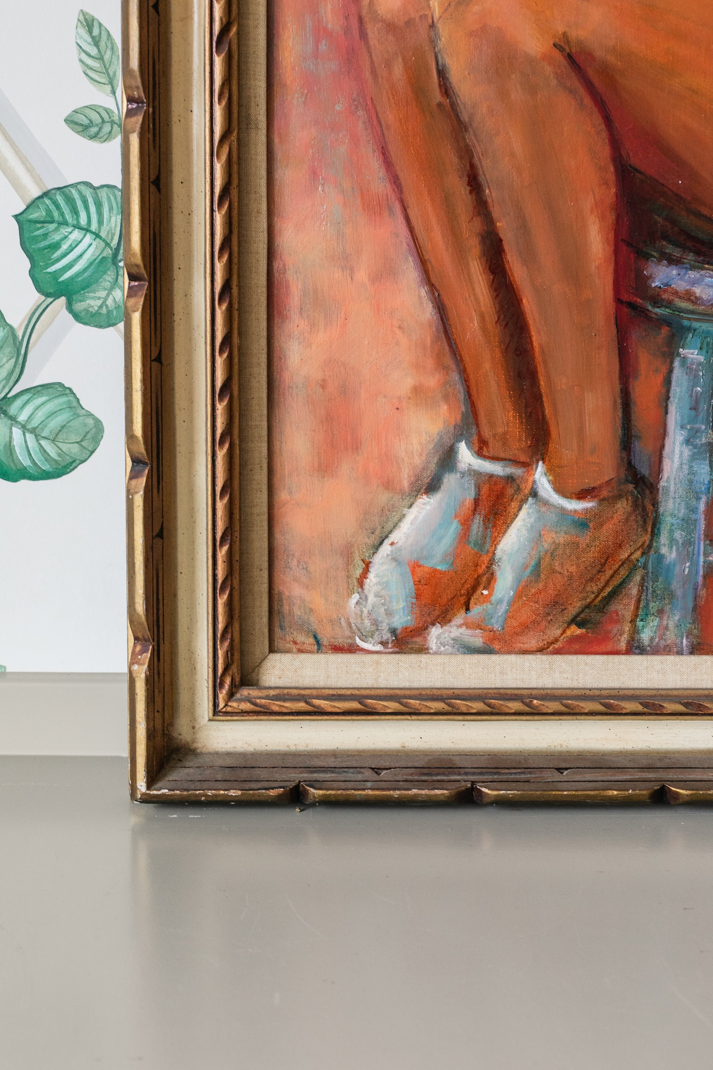 Blue Ruffle Top Lady Oil Painting