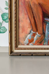 Blue Ruffle Top Lady Oil Painting