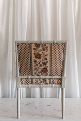 Bamboo Floral Stripe Arm Chairs, Pair