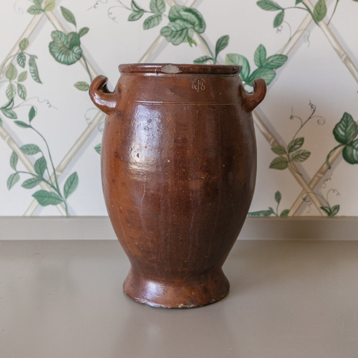 Large Brown Vintage Jar
