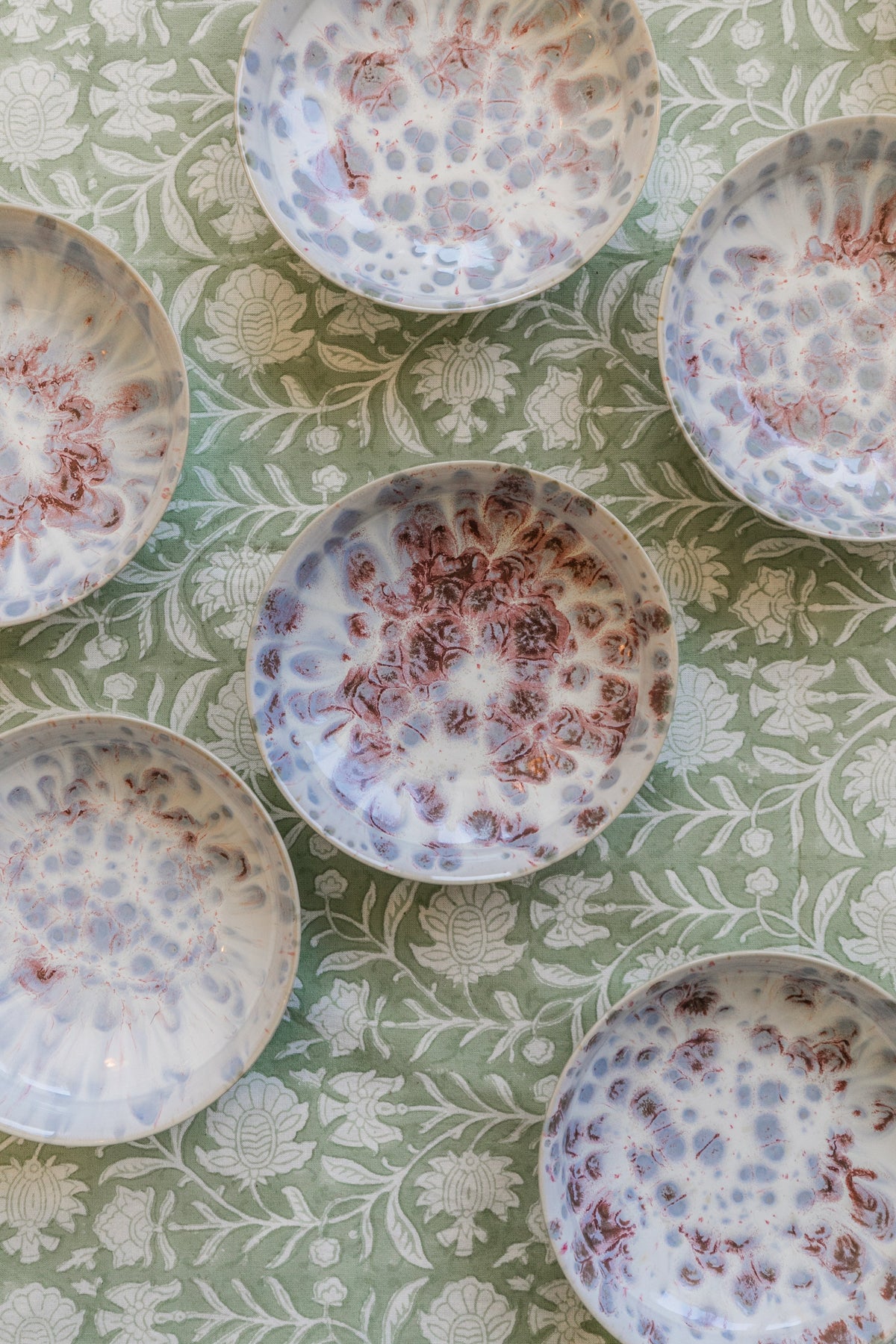 Footed Blue Glazed Bowl