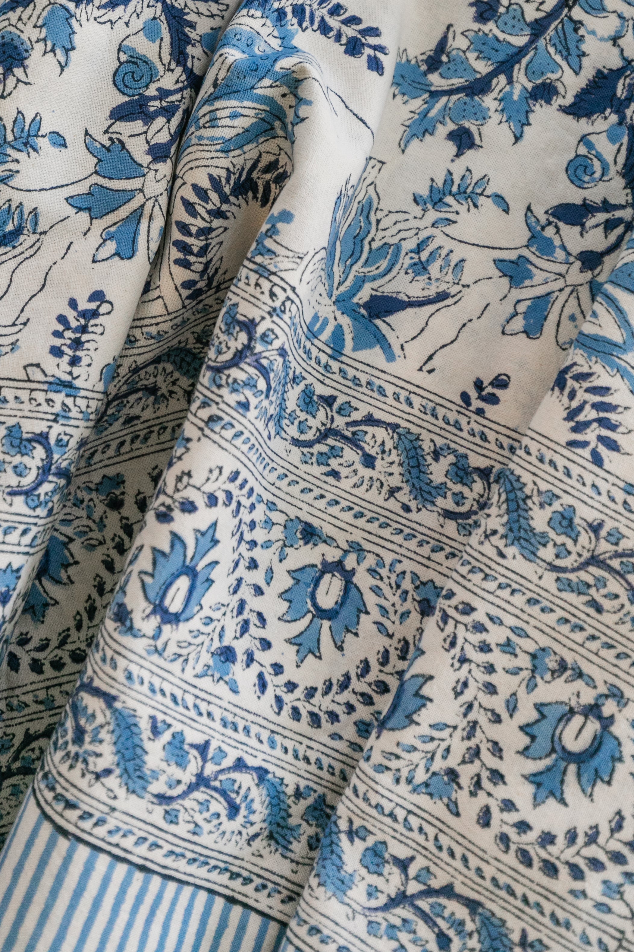Blue Floral Tablecloth, 72"x132"