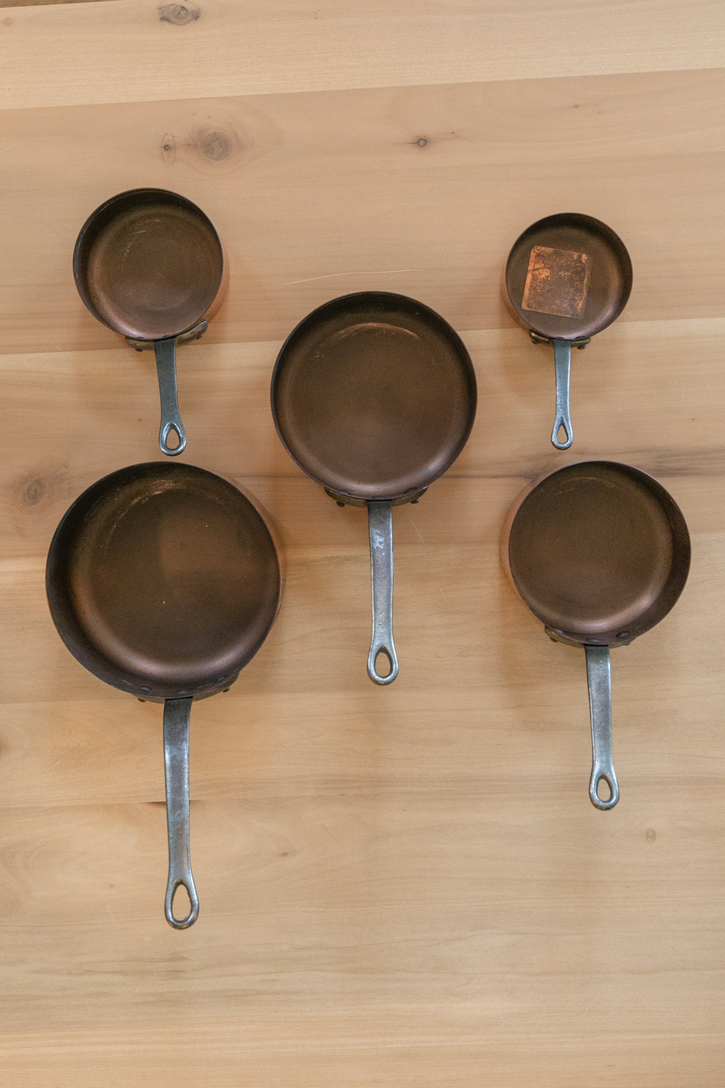 Copper Pots, Set of 5