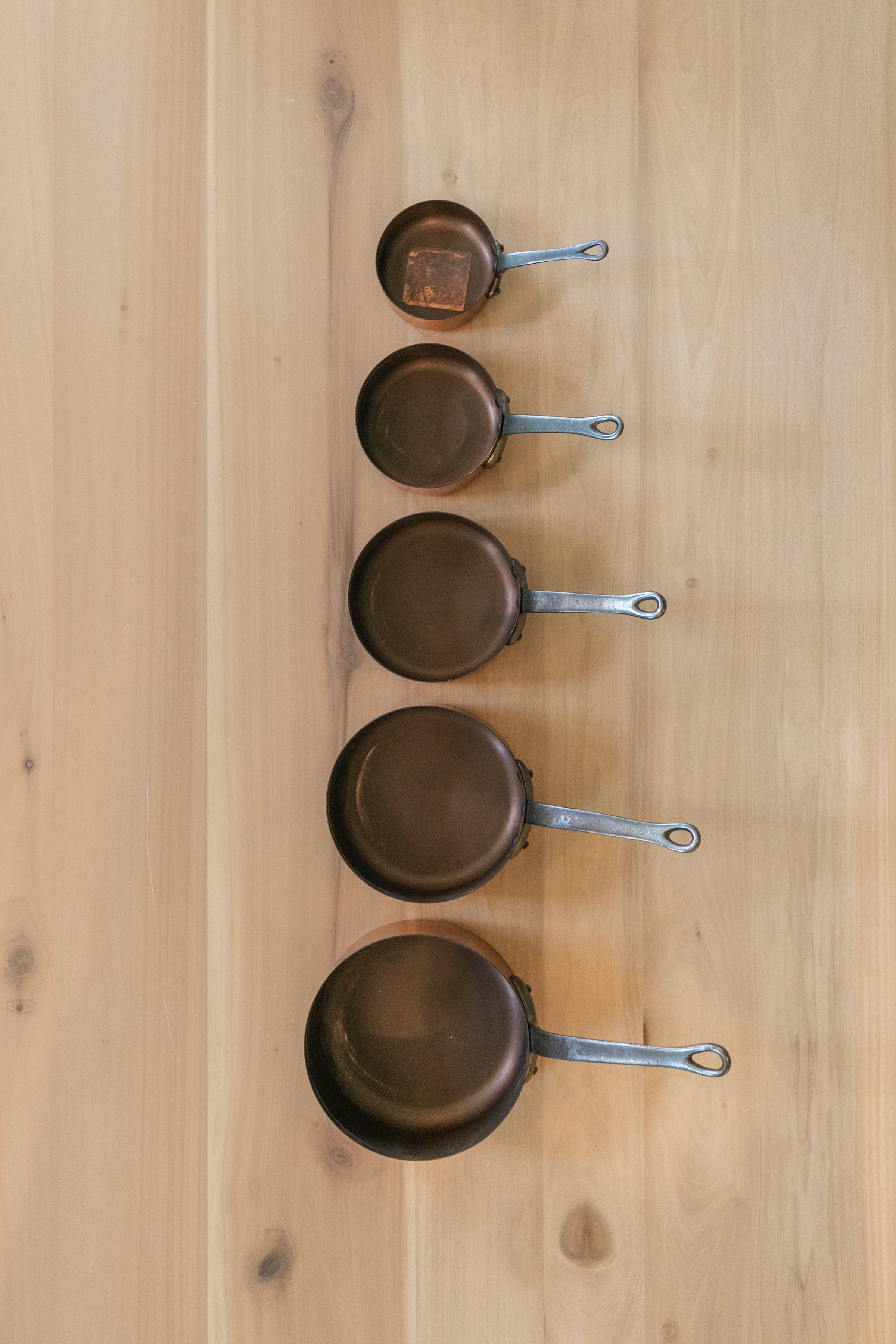 Copper Pots, Set of 5