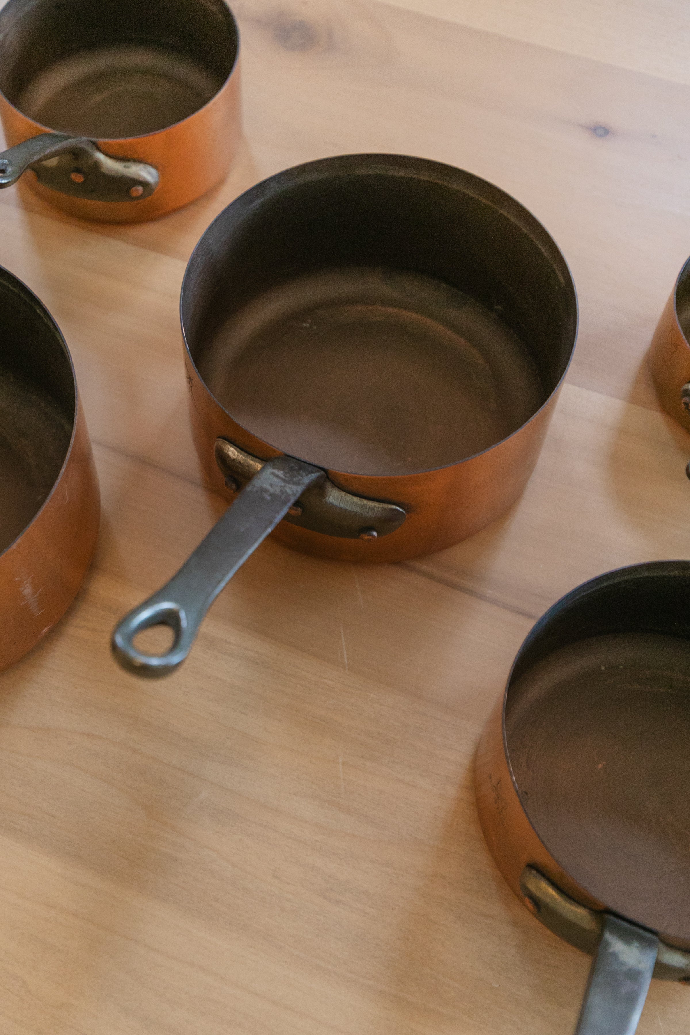 Copper Pots, Set of 5