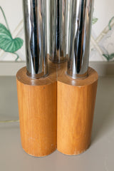Chrome/Wood Midcentury Lamp
