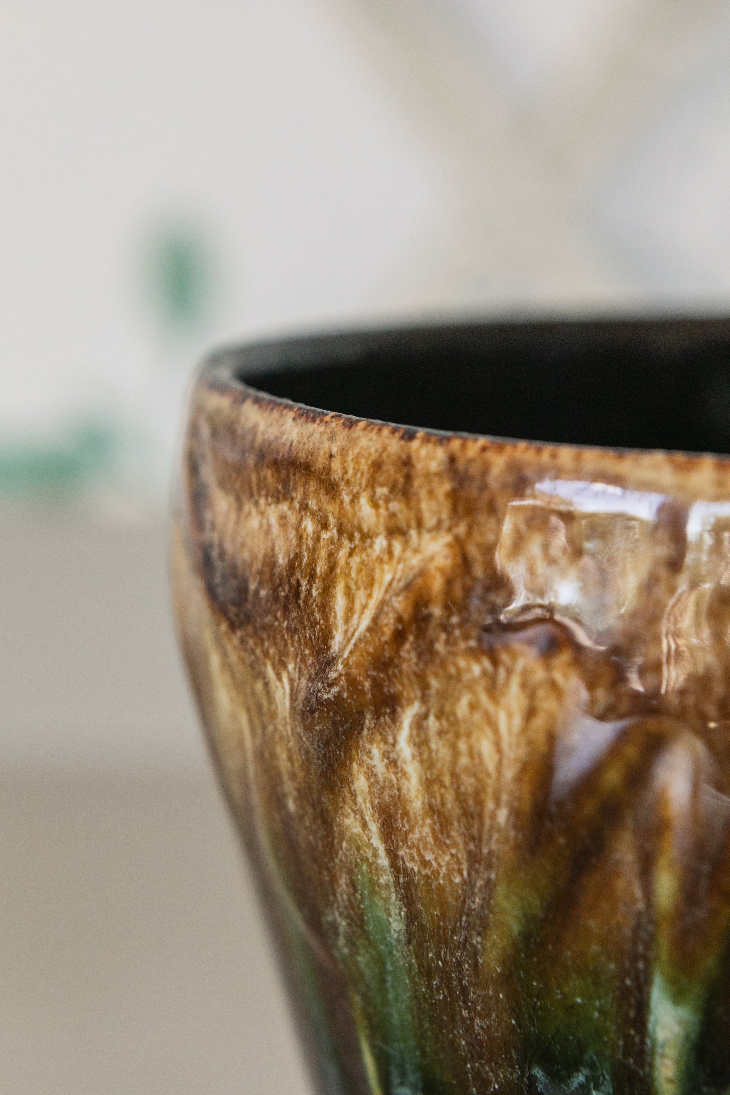 Majolica Glazed Pot Small