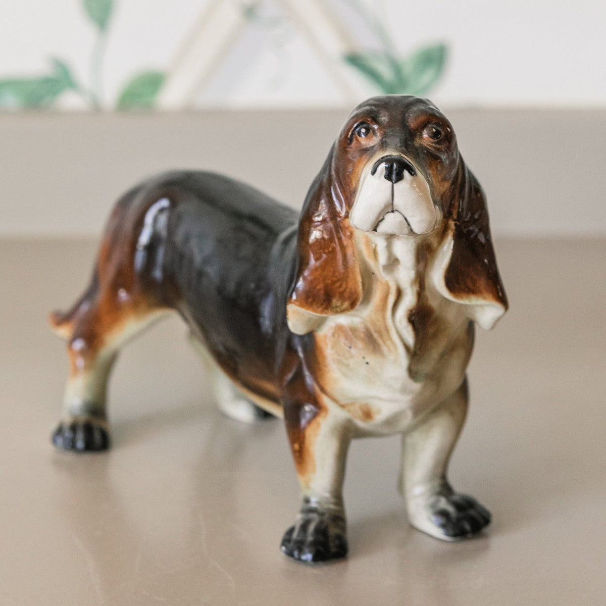 Antique Floppy Ear Brown Pup Figurine