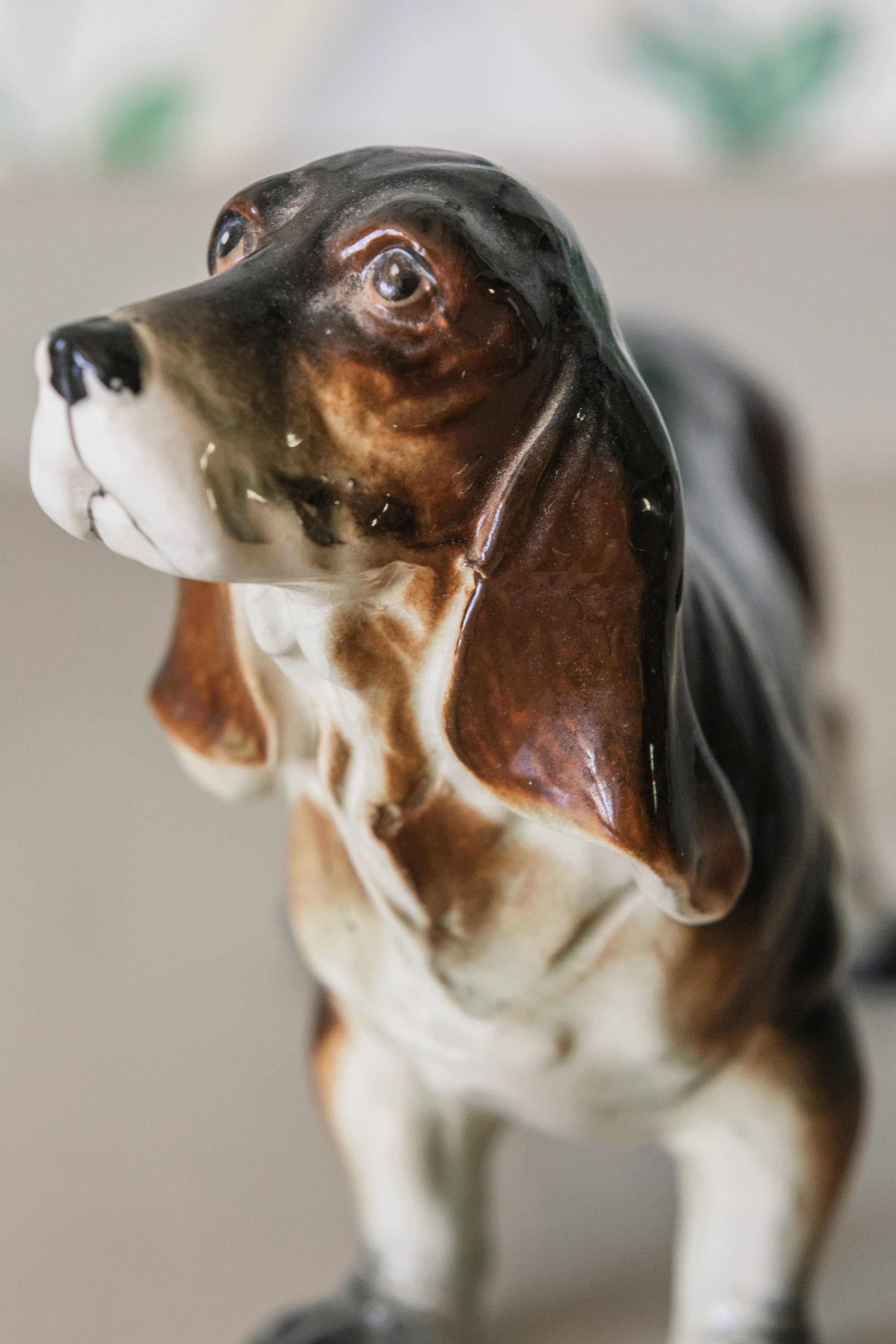 Antique Floppy Ear Brown Pup Figurine