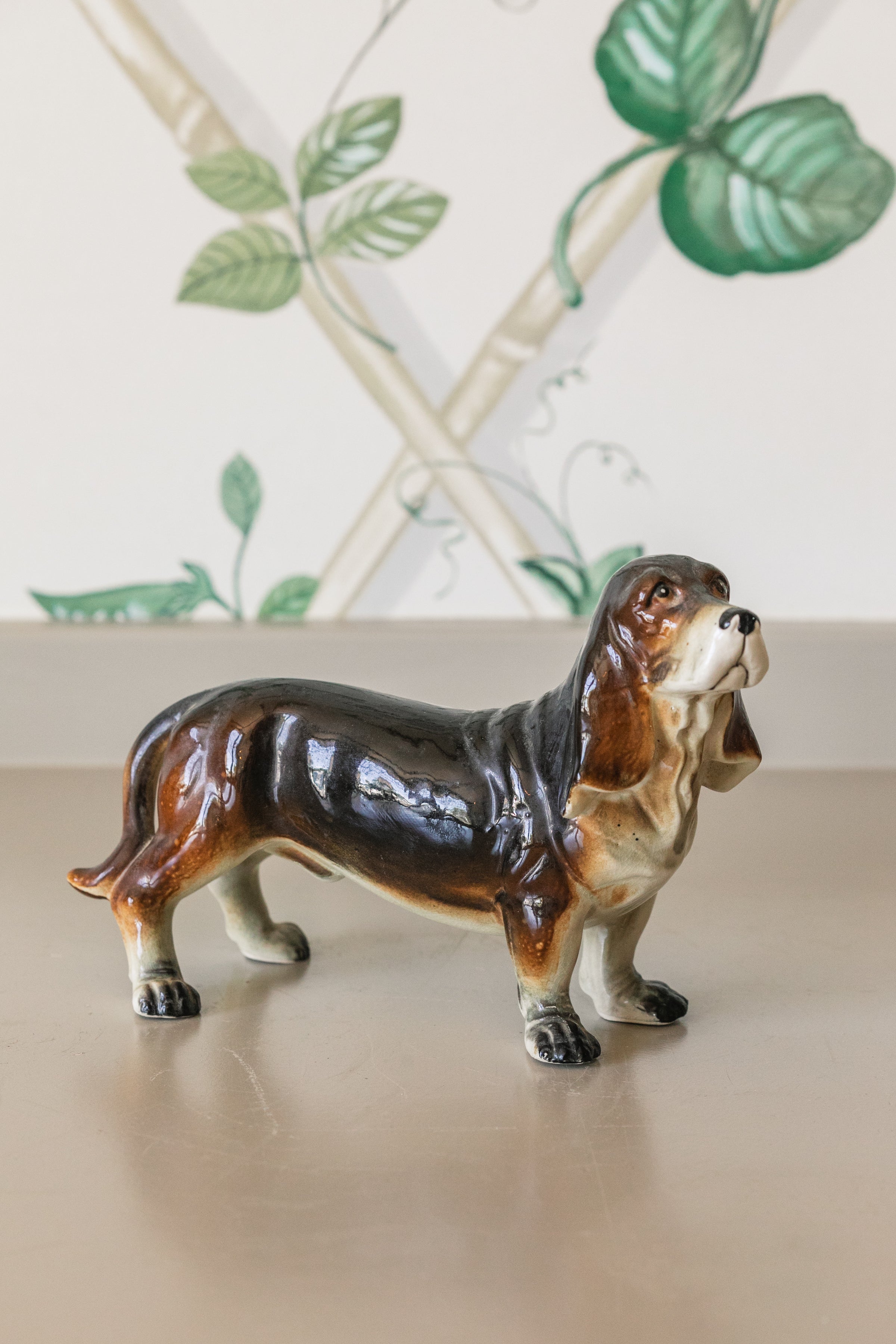 Antique Floppy Ear Brown Pup Figurine