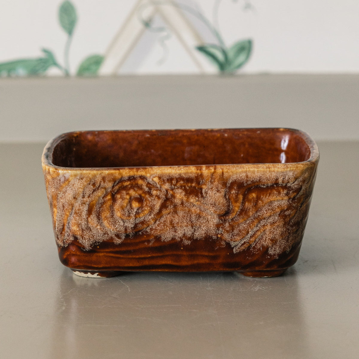 Brush McCoy Faux Bois Rectangle Pot