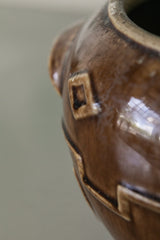 Brown Pot with Tribal Details