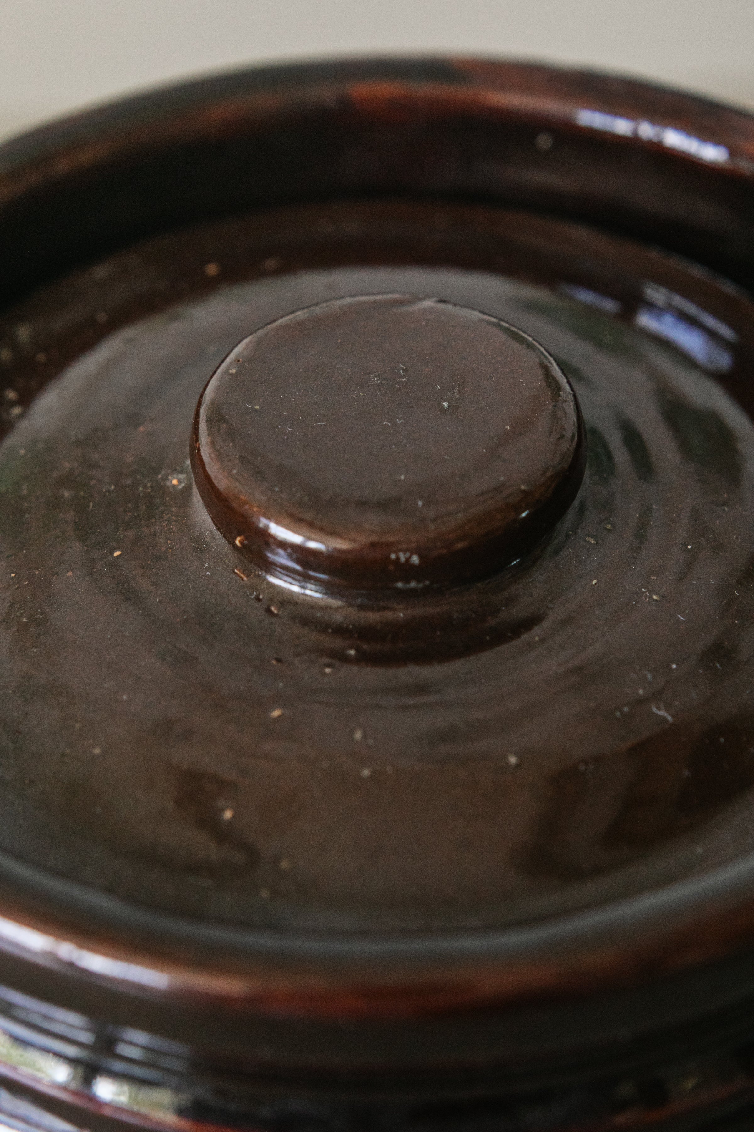 Brown Pot w/ Handles & Lid