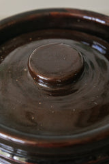 Brown Pot w/ Handles & Lid