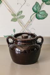 Brown Pot w/ Handles & Lid