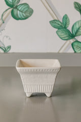 Footed Square Hull Cream Planter
