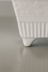 Footed Square Hull Cream Planter