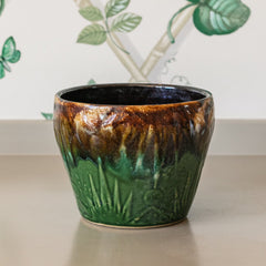 Majolica Glazed Pot Medium