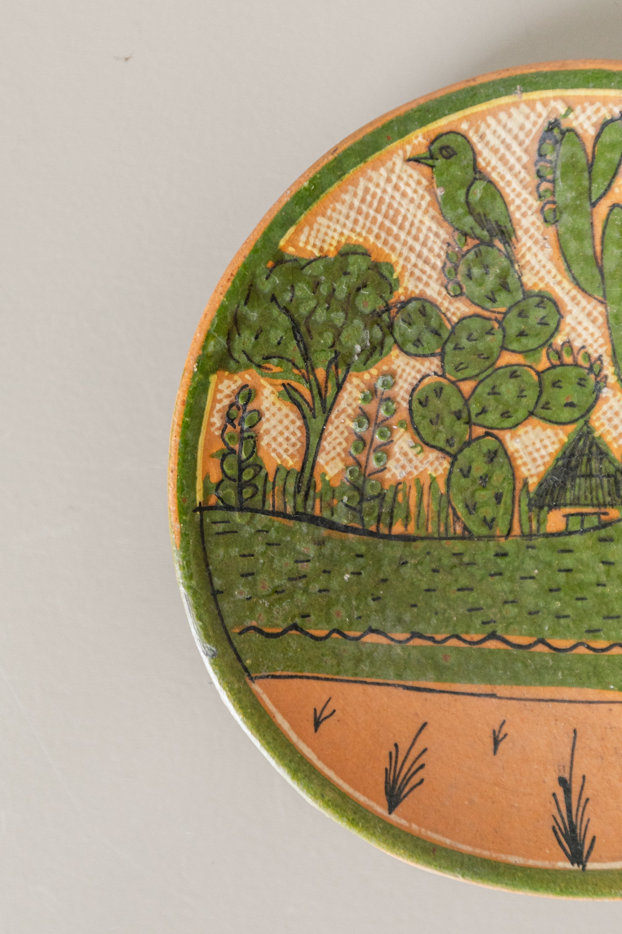 Hand-painted Cactus Landscape Plate