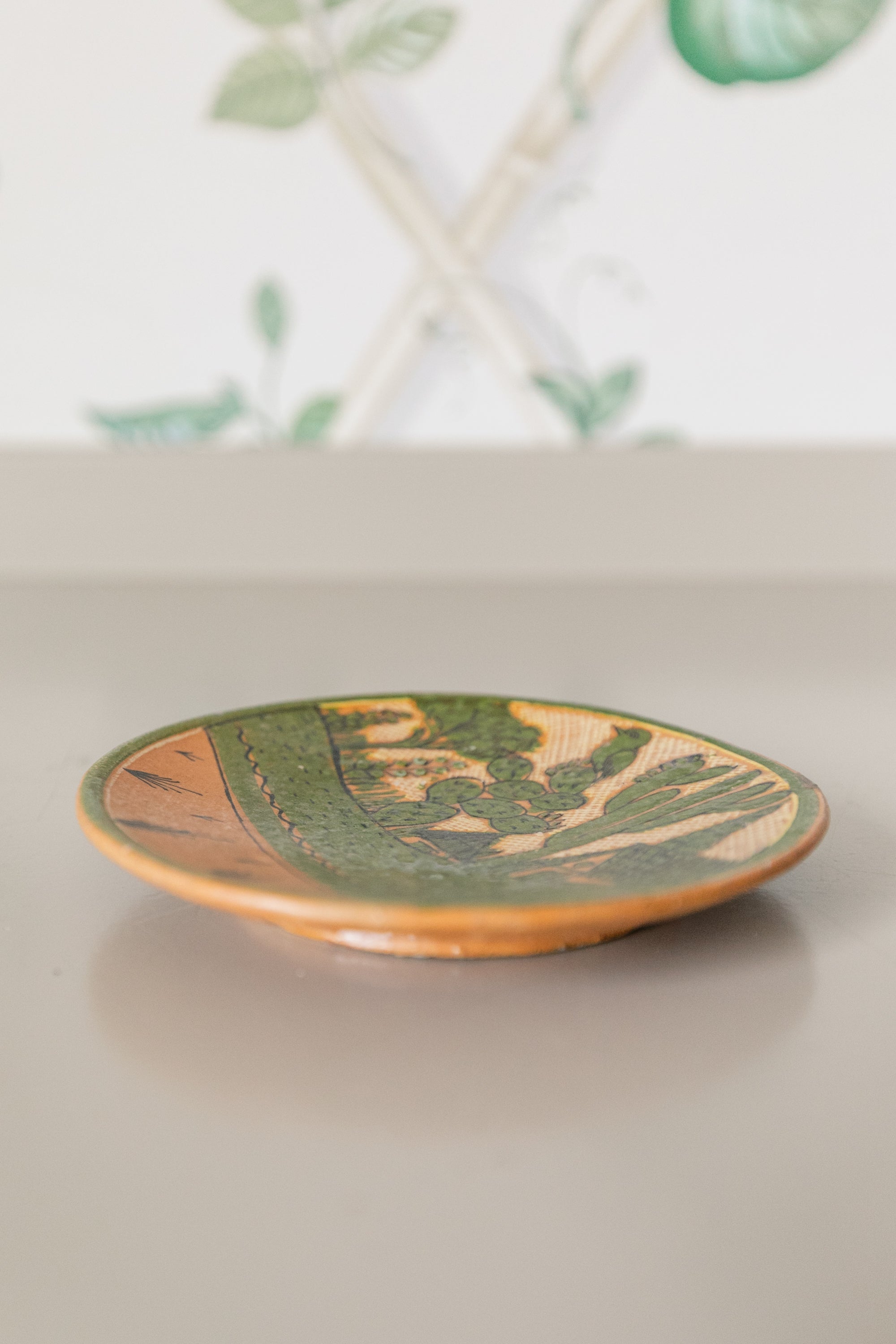 Hand-painted Cactus Landscape Plate