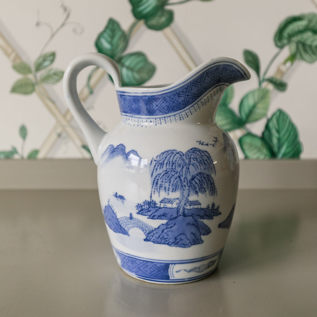 Painted Oriental Pitcher