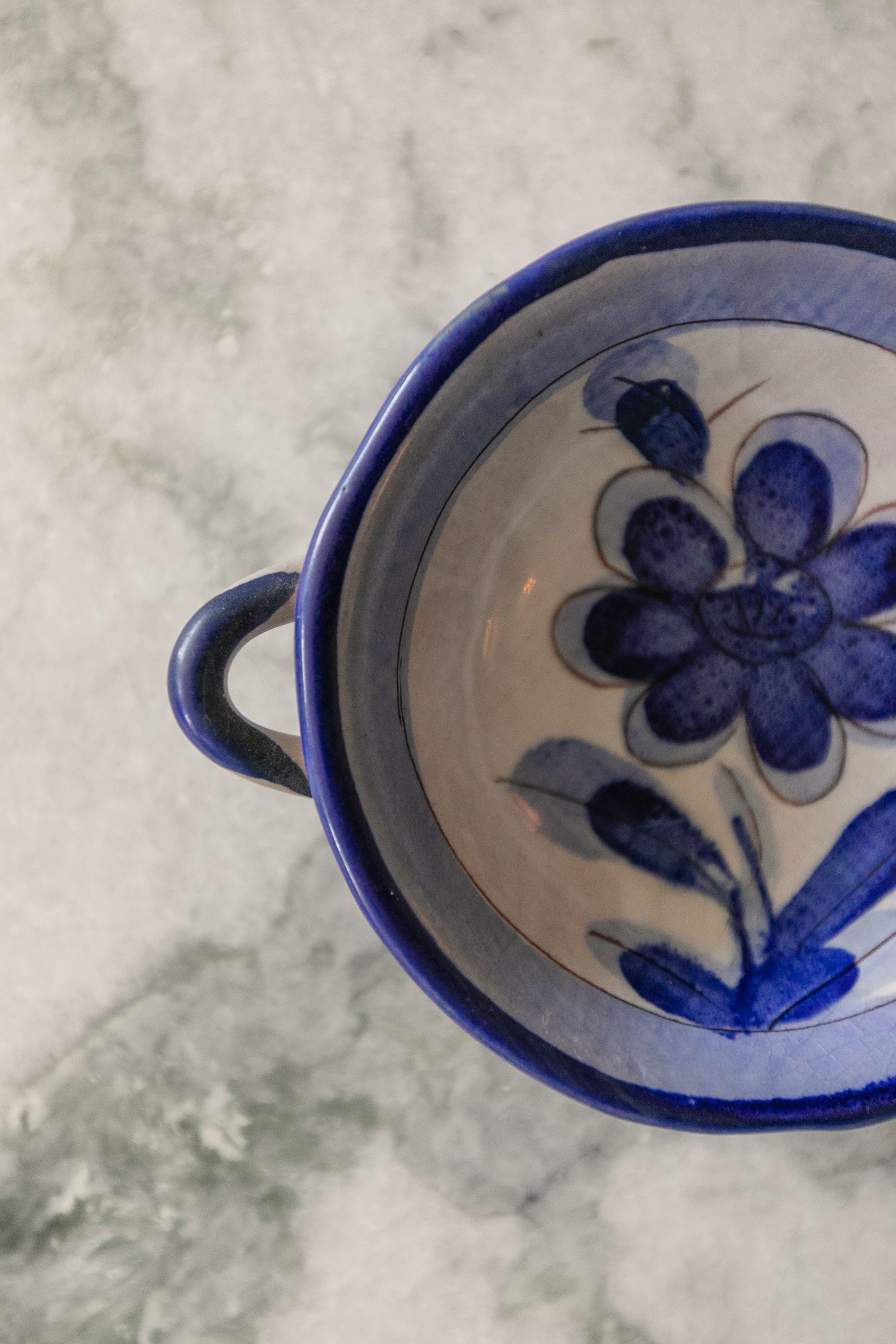 Little Blue and White Bowl with Handles