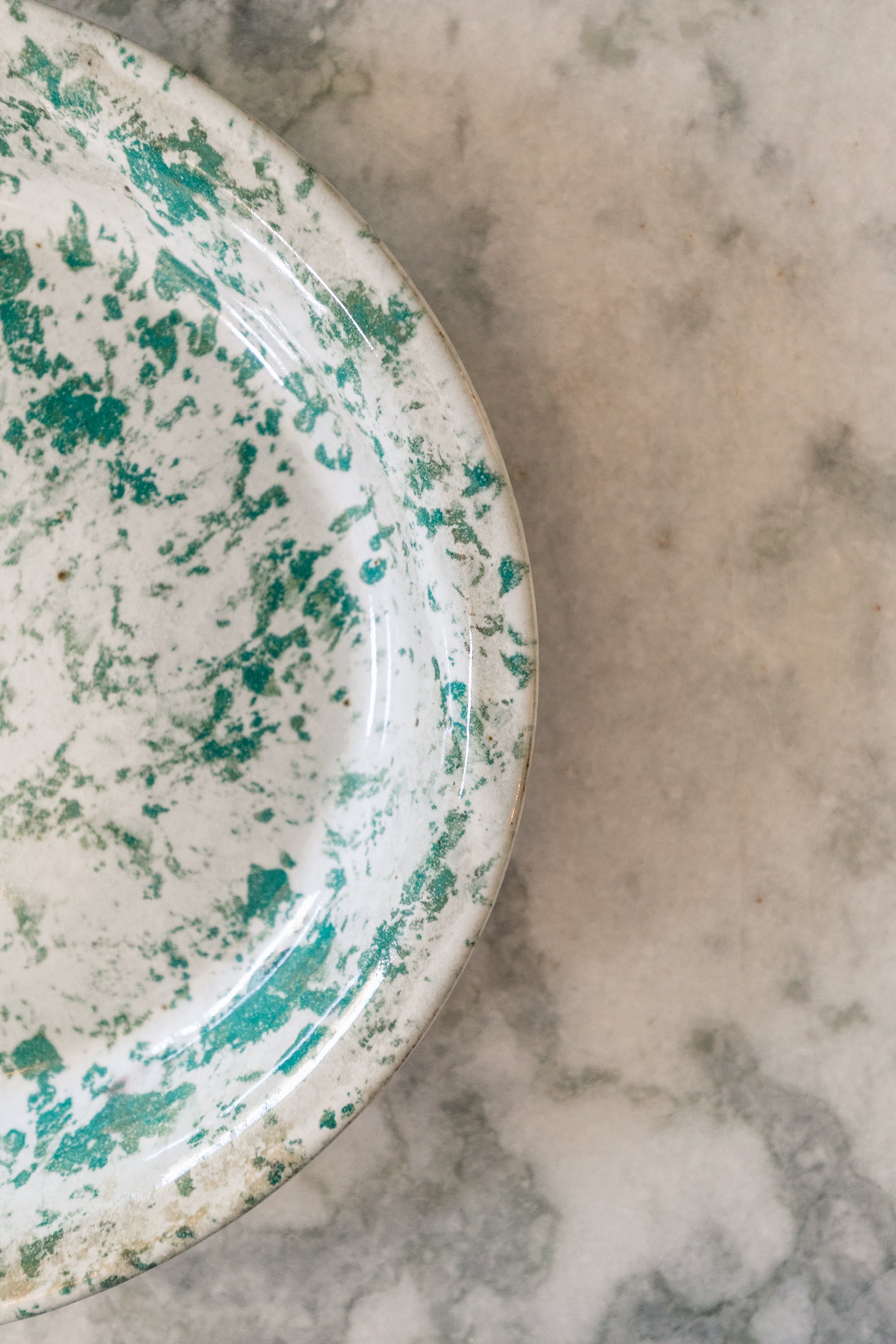 Green Marbleized Prep Plate