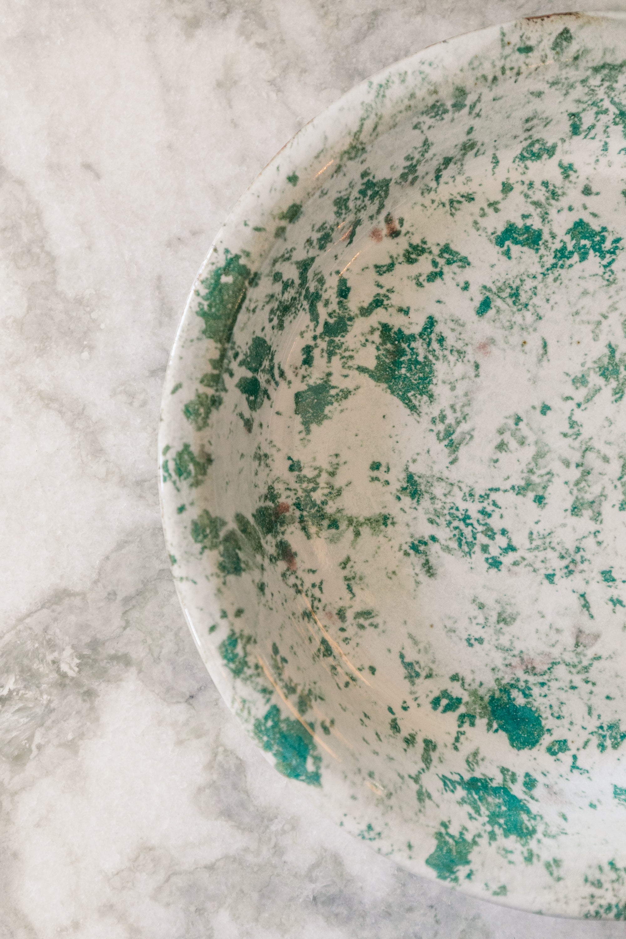 Green Marbleized Prep Plate