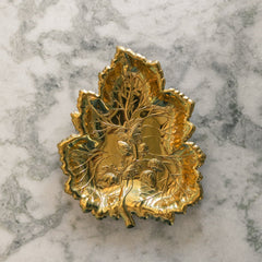 Brass Strawberry Leaf Dish