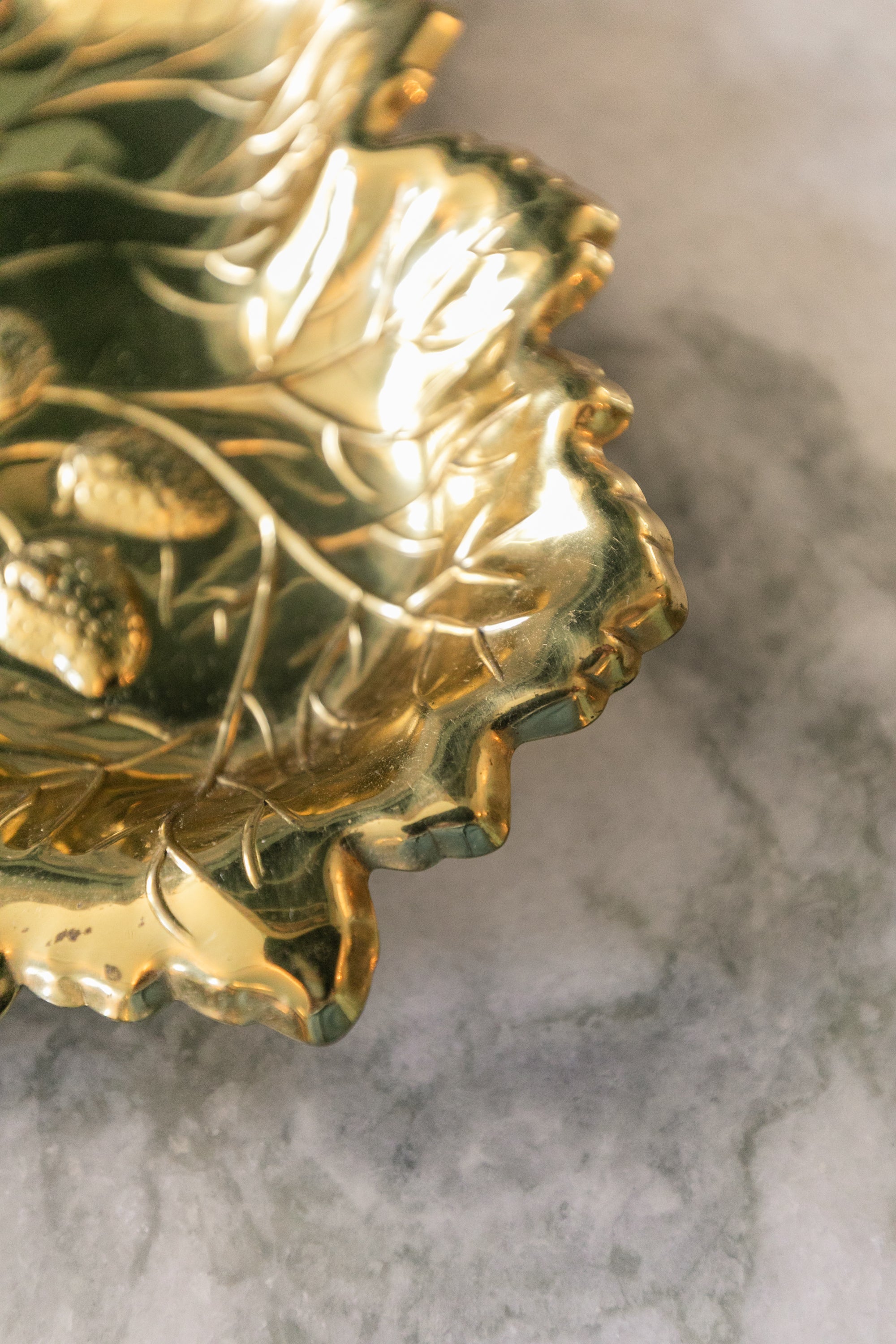 Brass Strawberry Leaf Dish