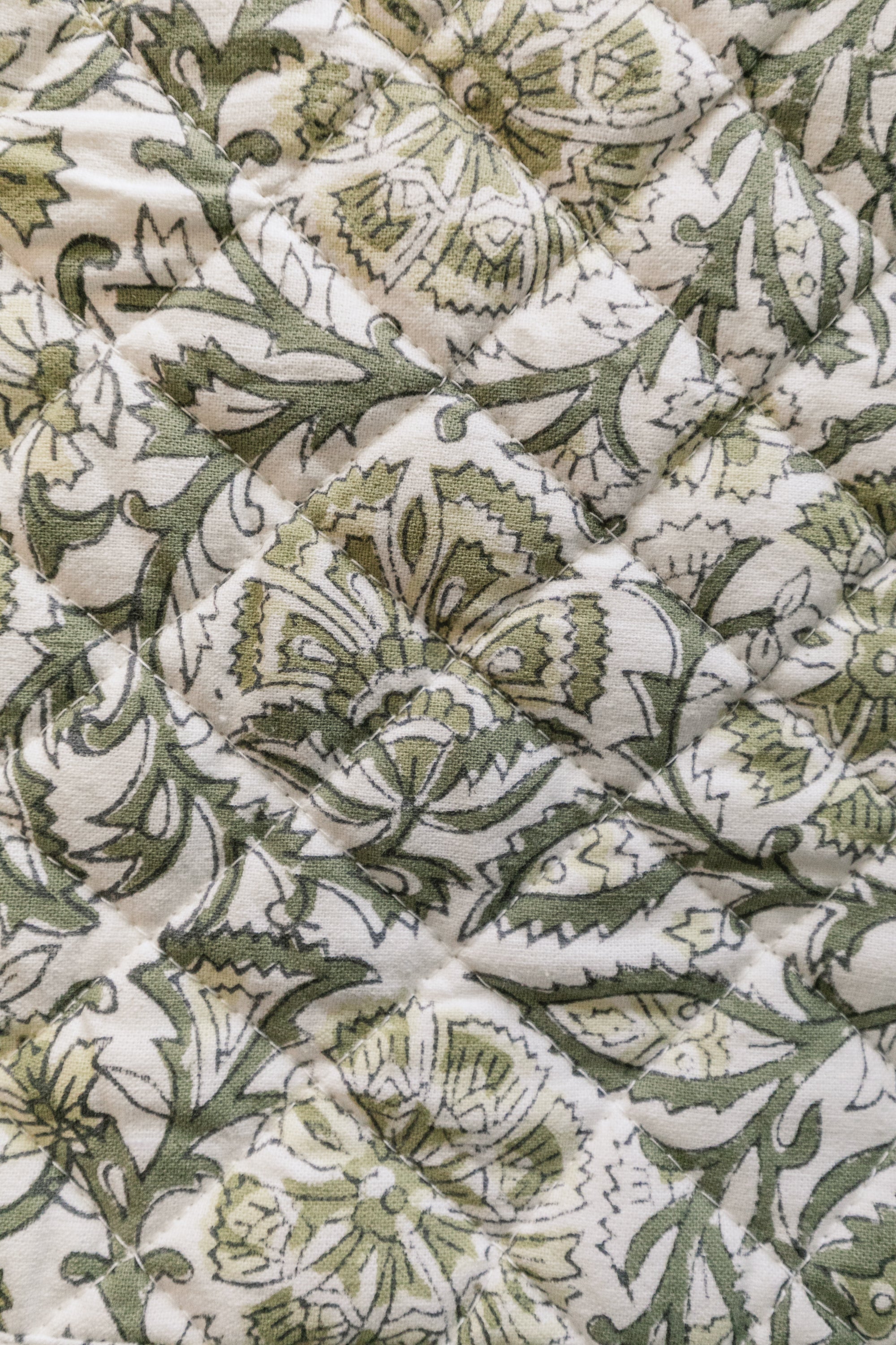 Green Hand Block Printed Potholder