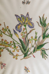 Green Scallop Edge Plate with Floral