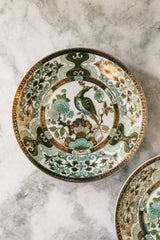 Green Peacock and Floral Motif Plate
