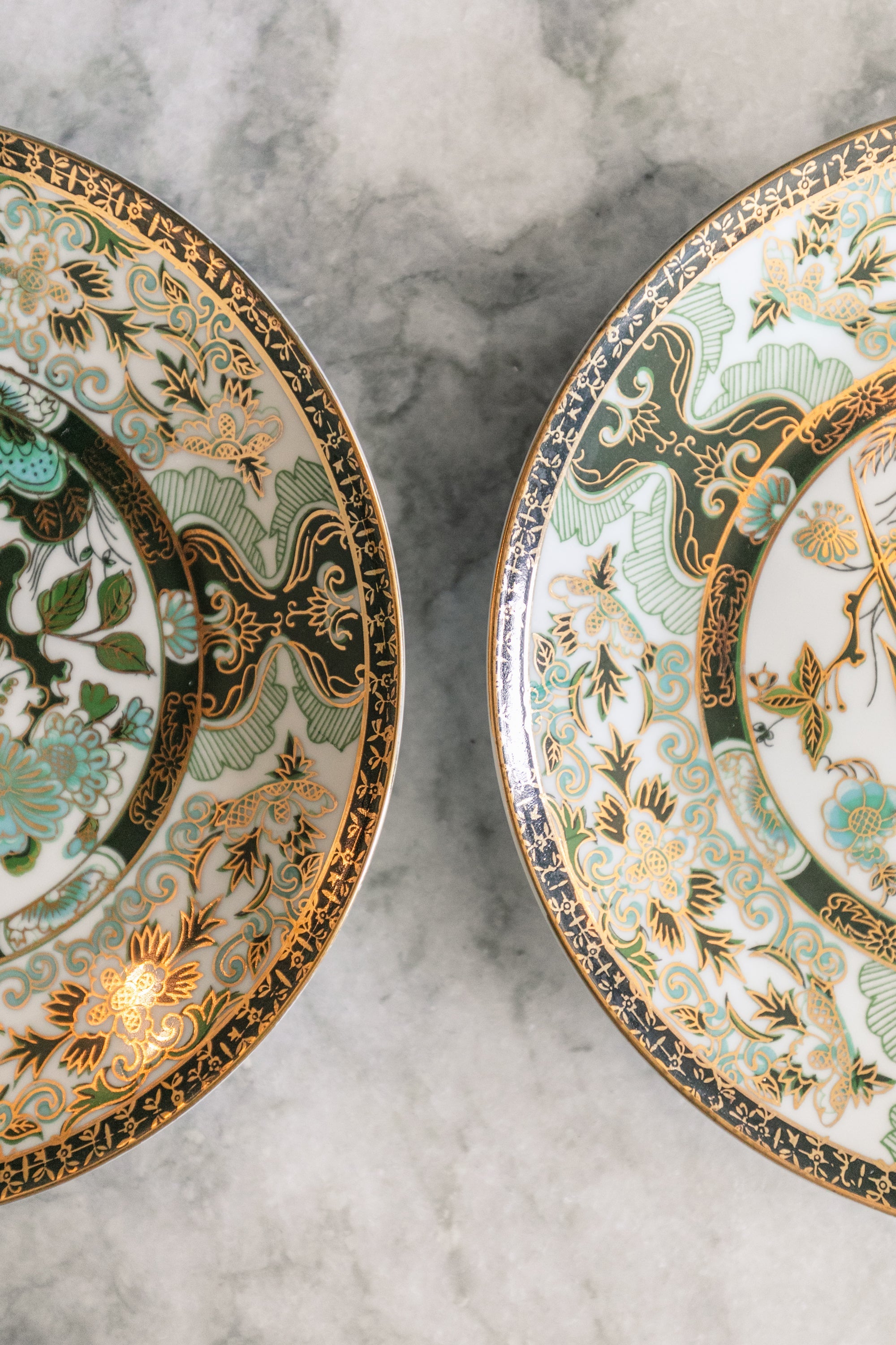 Green Peacock and Floral Motif Plate