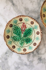 Leaf Motif Majolica Plate
