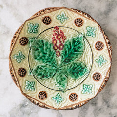 Leaf Motif Majolica Plate