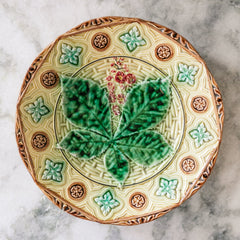 Leaf Motif Majolica Plate