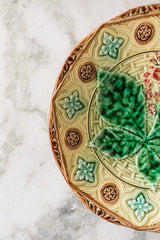 Leaf Motif Majolica Plate