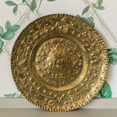 Large Brass Mayan Calendar Plaque