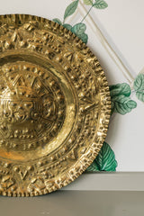 Large Brass Mayan Calendar Plaque