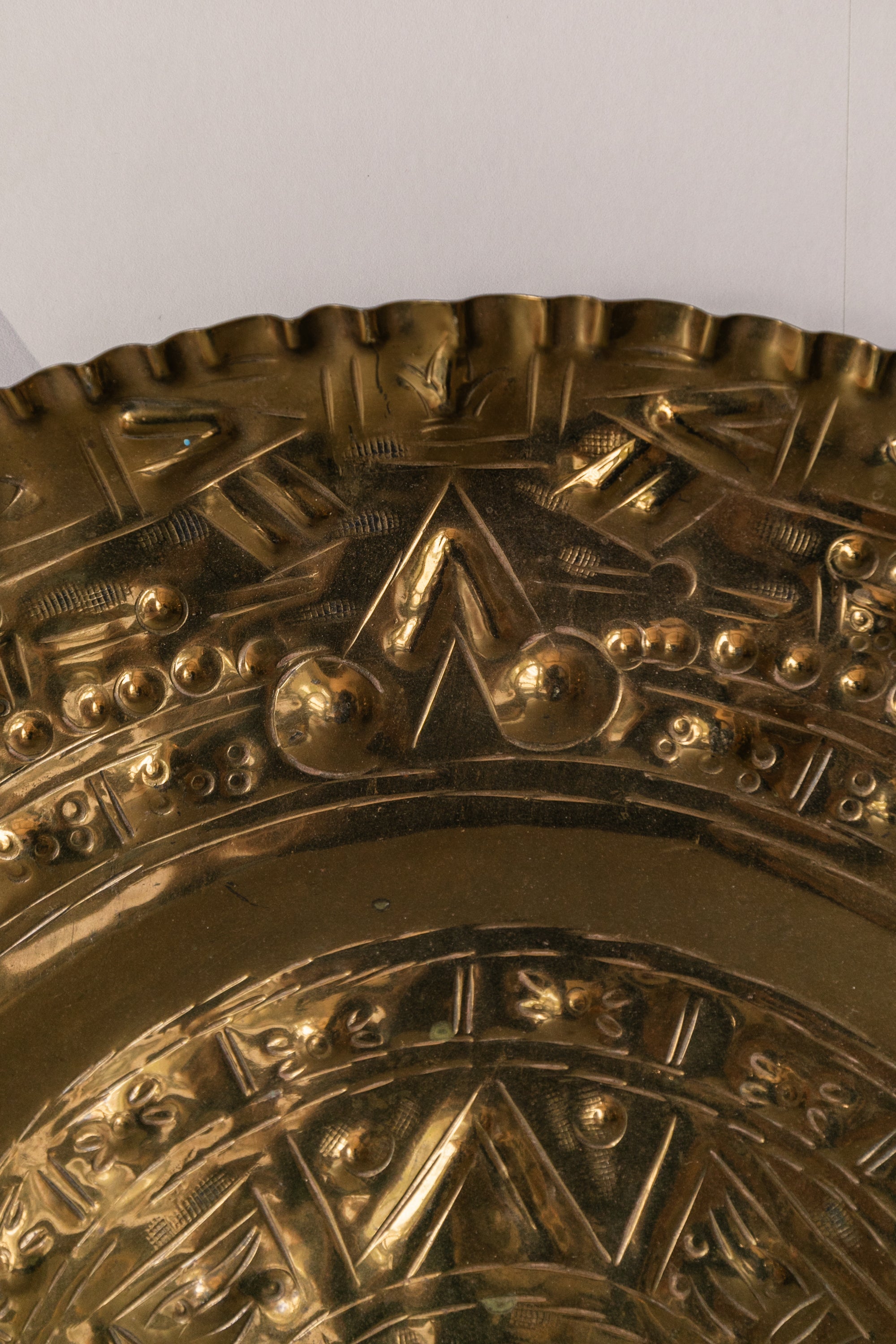 Large Brass Mayan Calendar Plaque