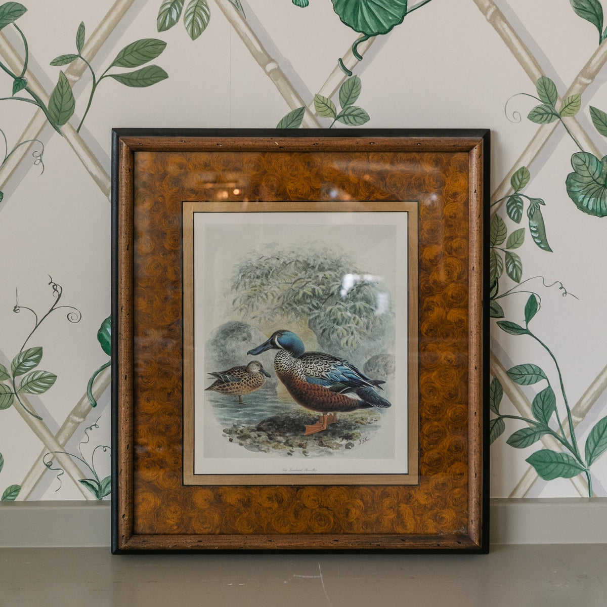 Duck with Painted Burl Matting