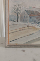 Buildings with Church Spire, Framed Original