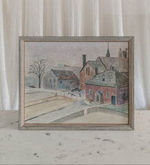 Buildings with Church Spire, Framed Original