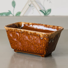 Brush Mccoy Spots Brown Rectangle Pot