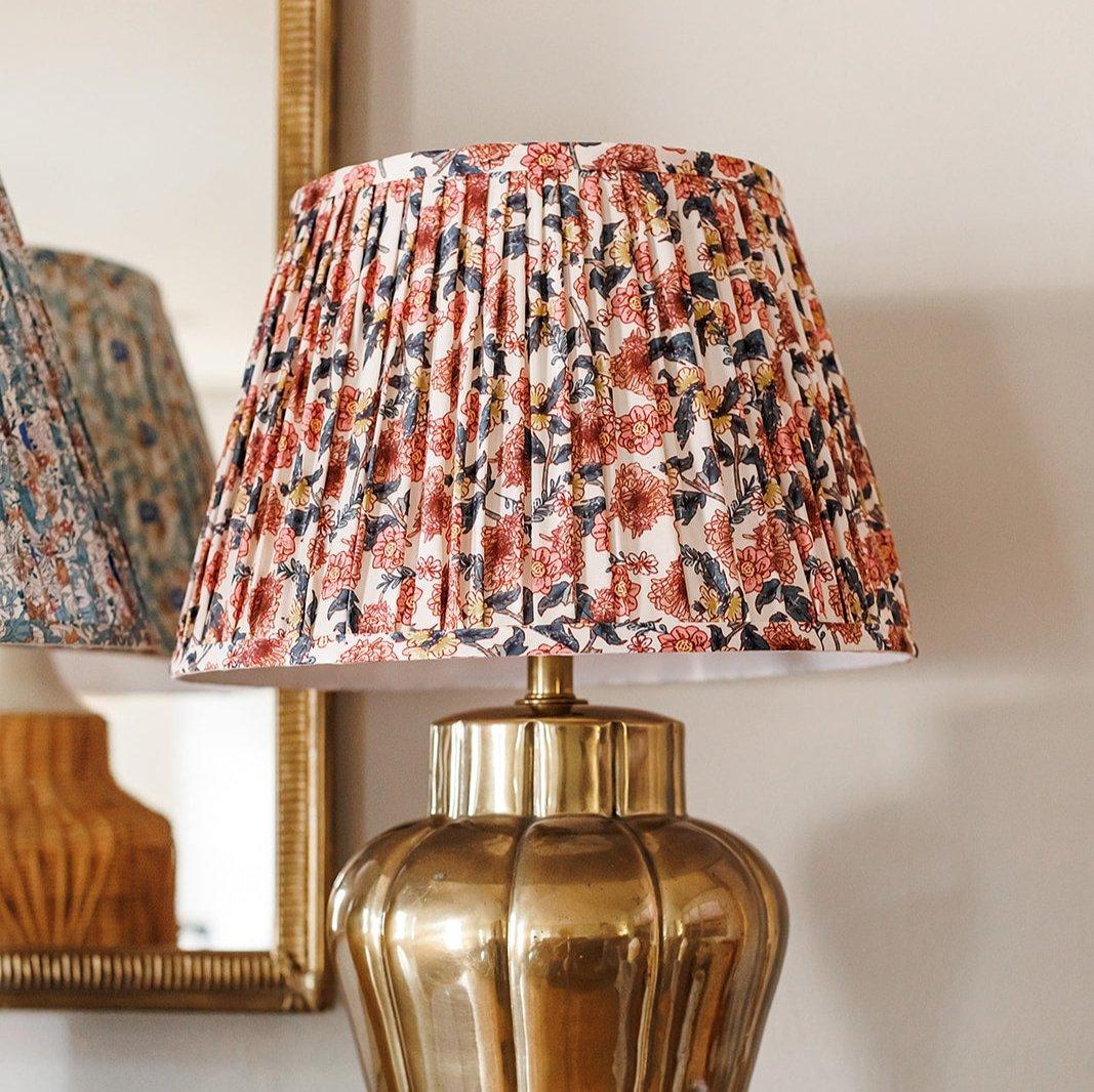 16" Pink and Gold Flower Lampshade
